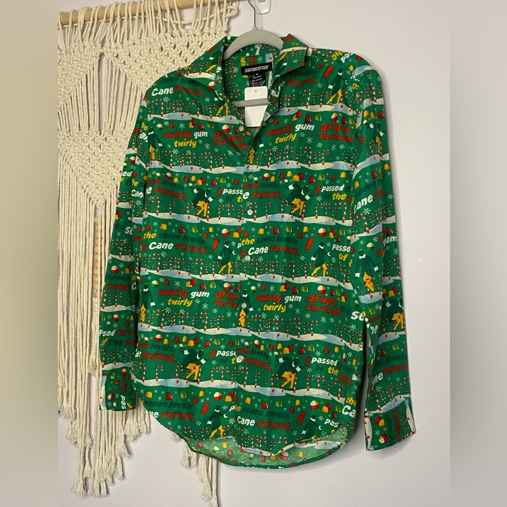 Elf button up shirt - gum drops